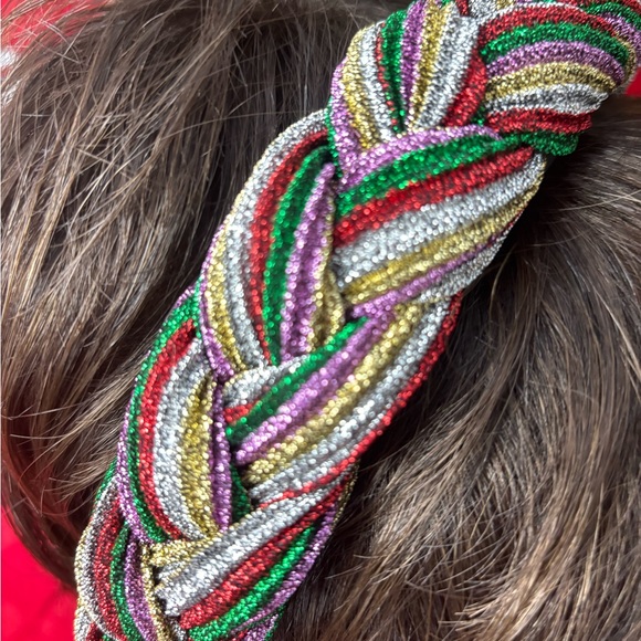 Multicolor Metallic Fabric Headband - Picture 7 of 8